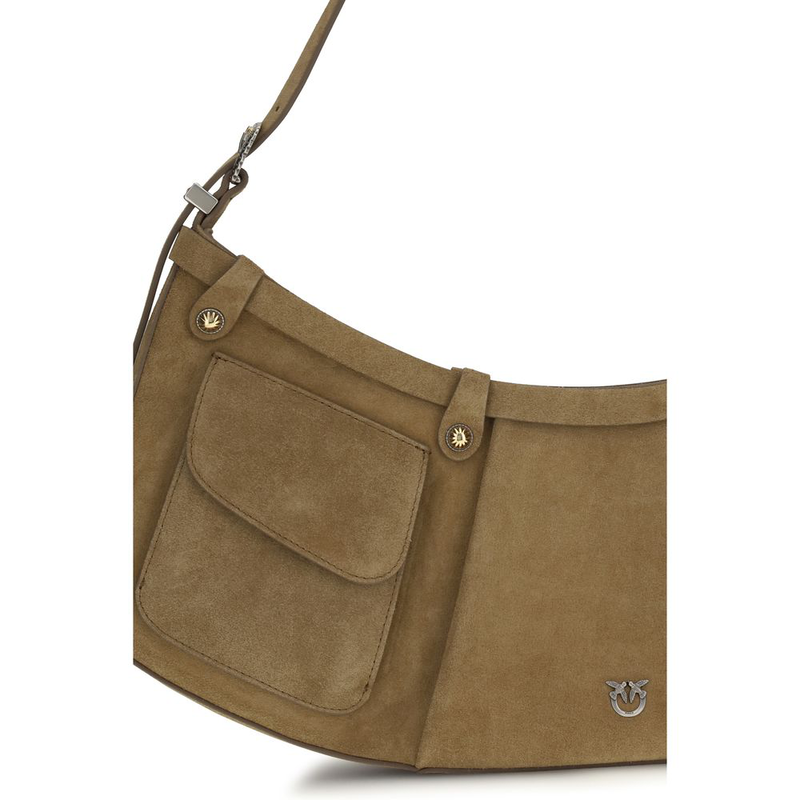 Beige calf leather bos taurus shoulder bag-null