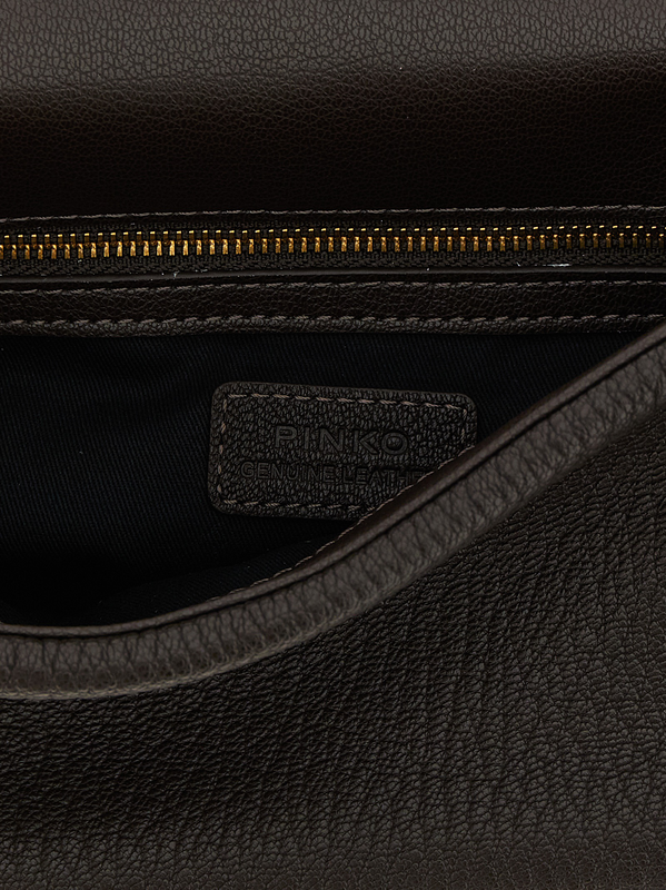 Brown lamb leather crossbody bag-null