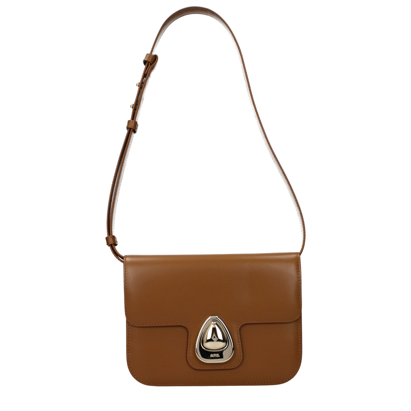 Brown leather shoulder bag-null