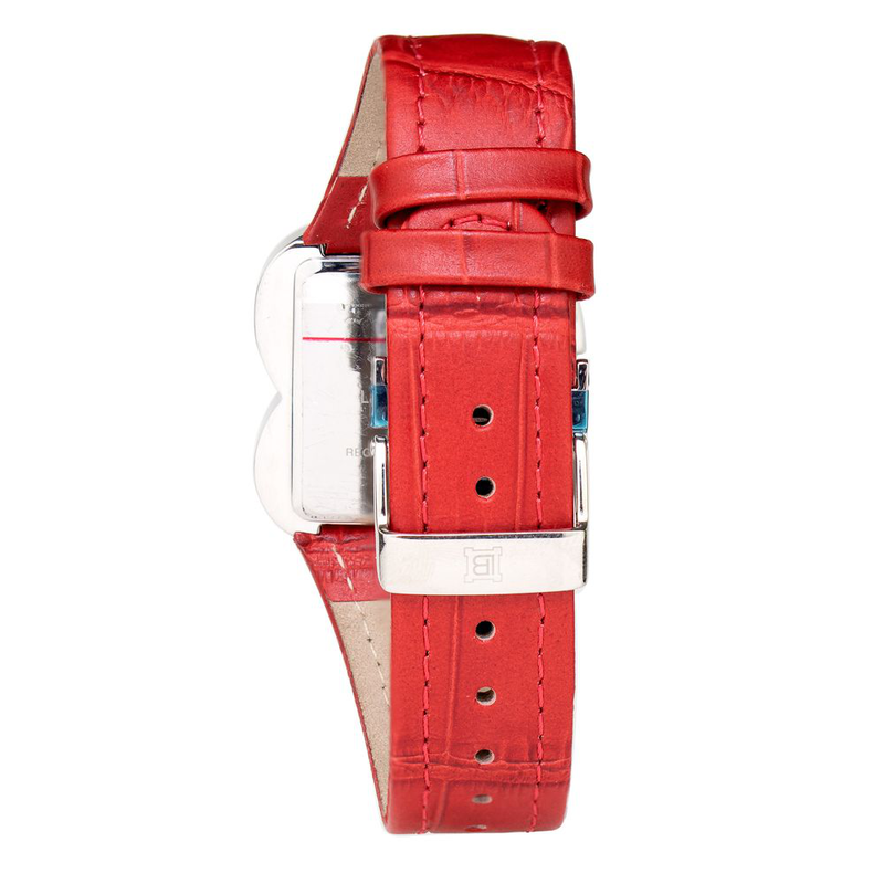 Brown leather dress watch-null