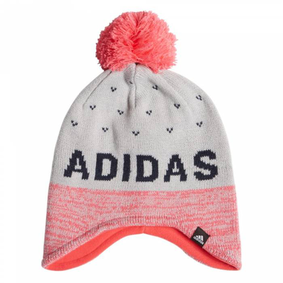 Kids graphic beruvian beanie, Grey / Pink, medium