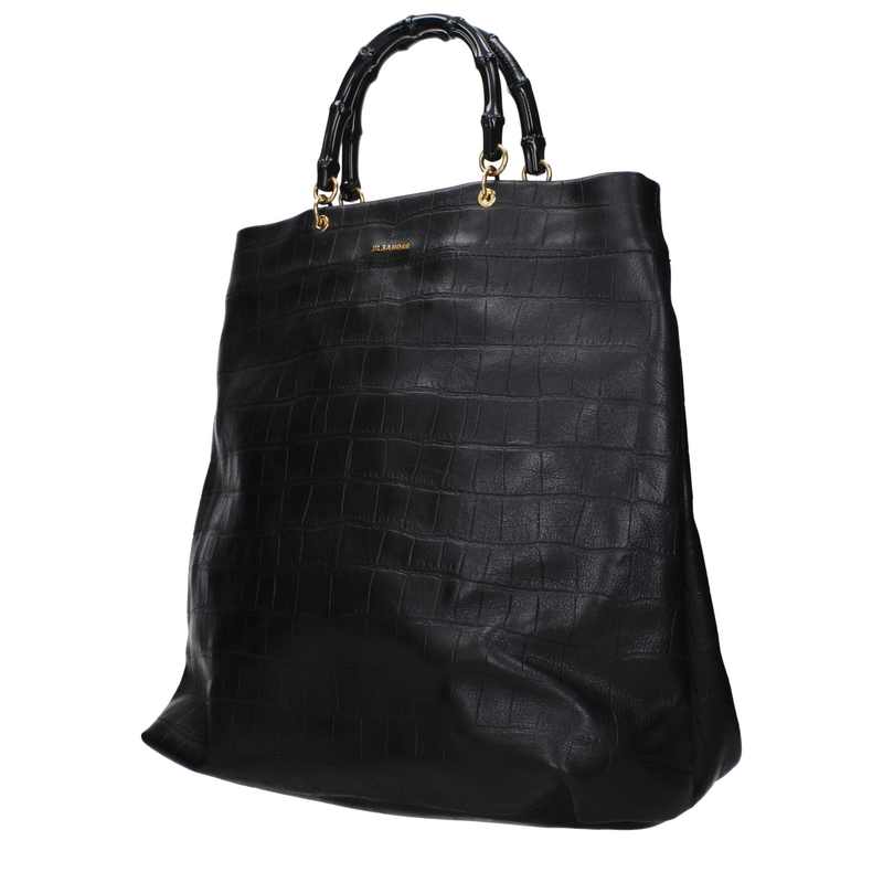 Black leather handbag-null