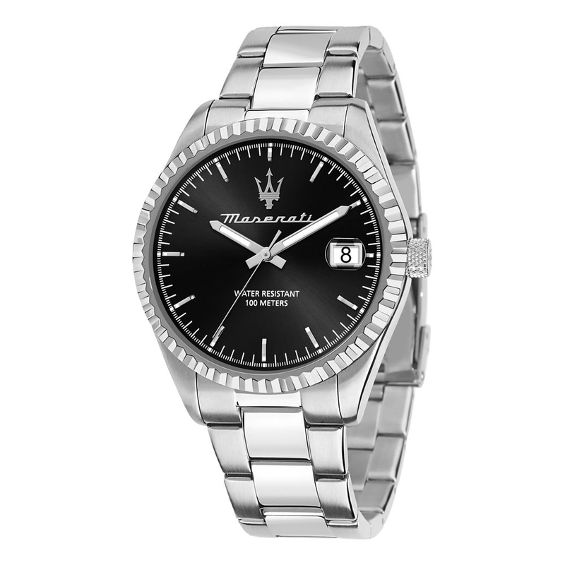 Silver stainless steel dress watch-null