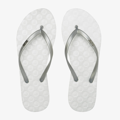 Roxy women's flip flops viva beach pool sandals silver arjl100663-msl, Silver, medium