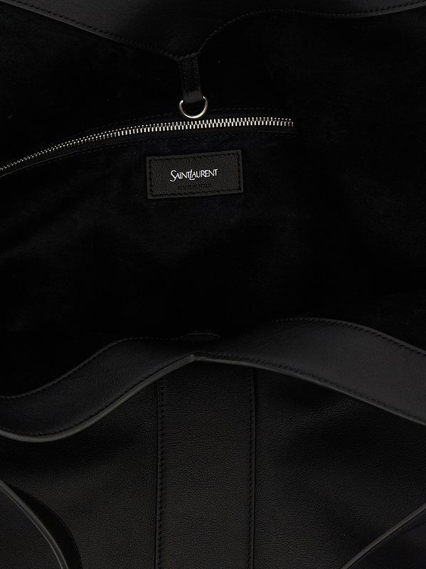 Black calfskin tote bag-null