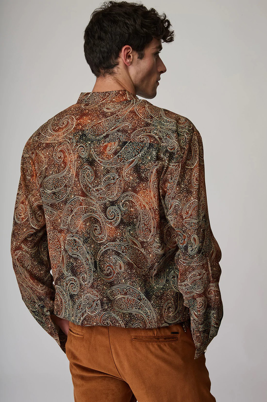 Stefan coffee antique stand up collar shirt image number null