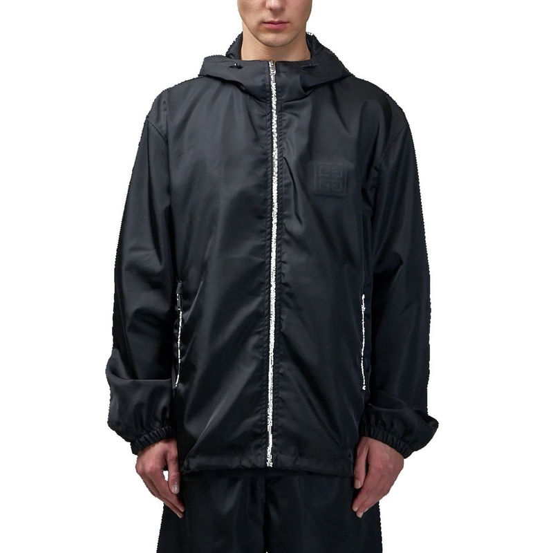 Black nylon shell jacket-null