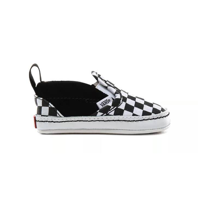 Infant checkerboard slip-on v crib, Black / White, medium