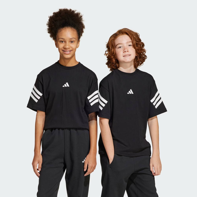 Junior future icons 3 stripes tee, Black, medium