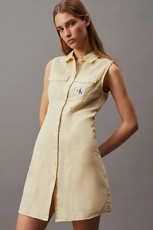 Sleeveless shirt dress-null