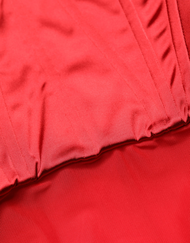 Red halter corset sleeveless sheath  dress-null