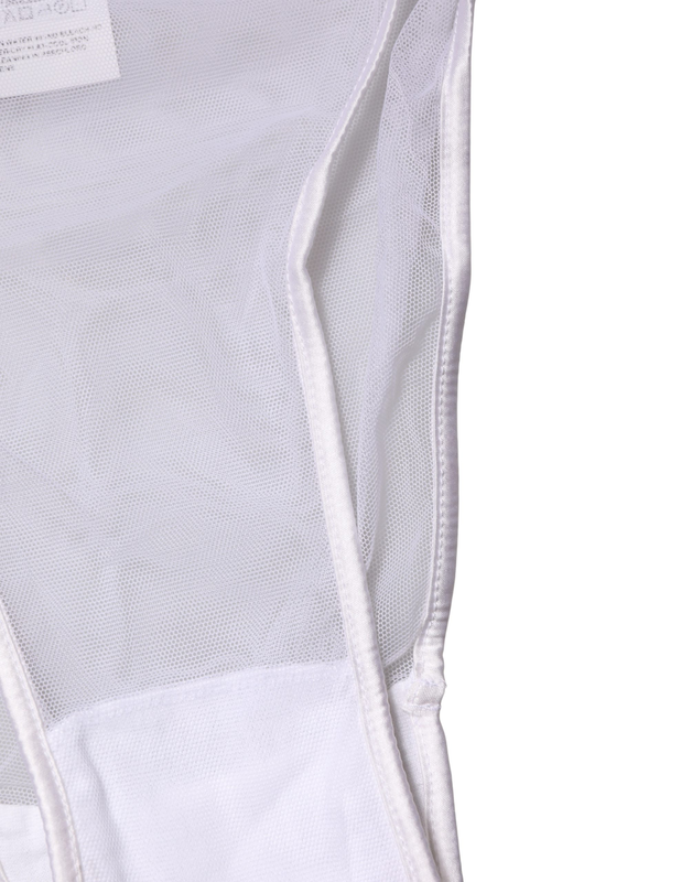 White sheer silk stretch high brief underwear-null
