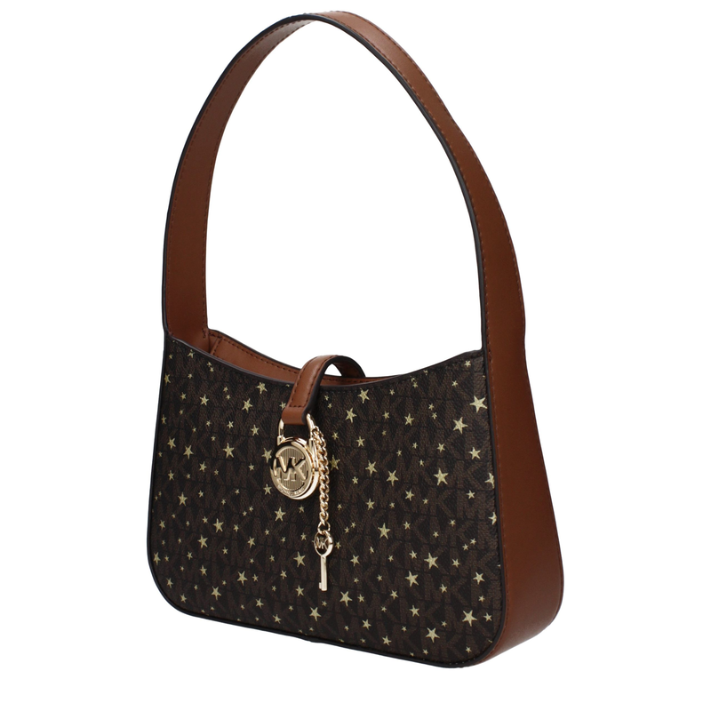Brown fabric handbag-null