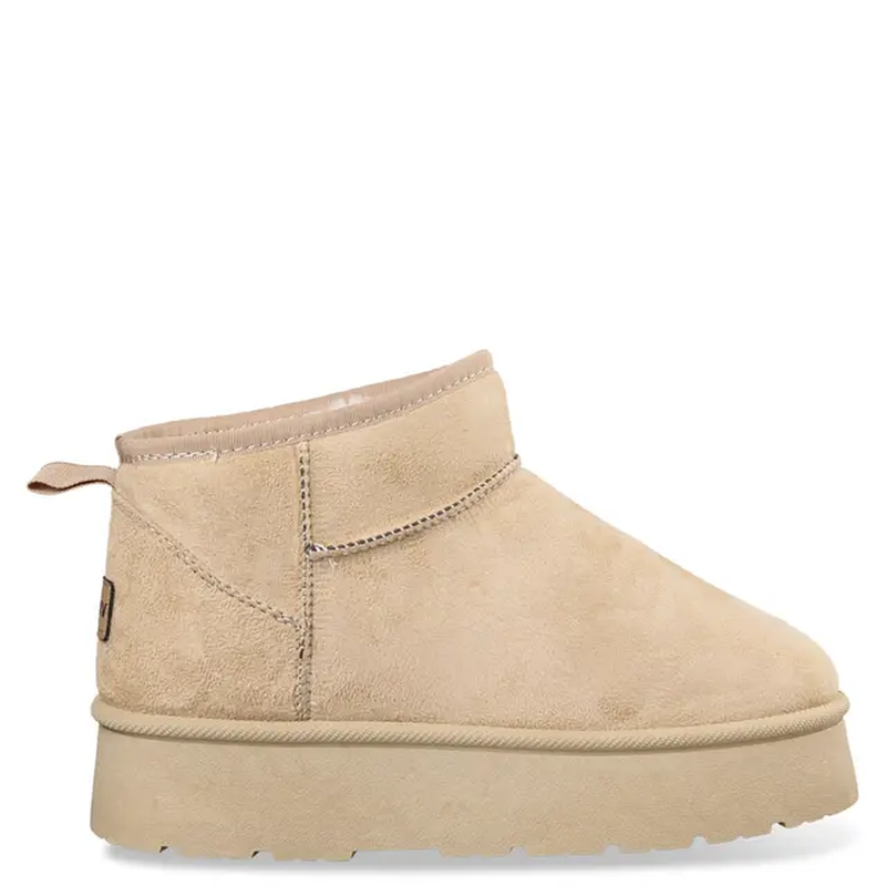 Faux shearling booties - beige-null