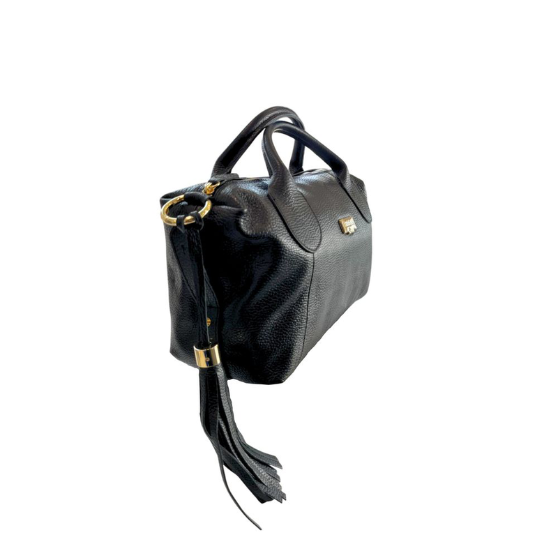 Black leather women handbag-null