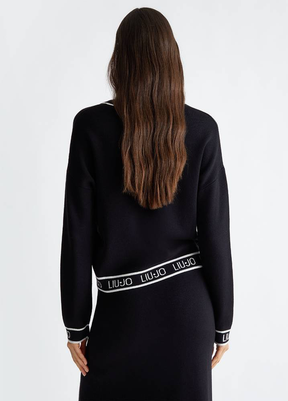 Product image: Silk blend knit sweater with logo-null