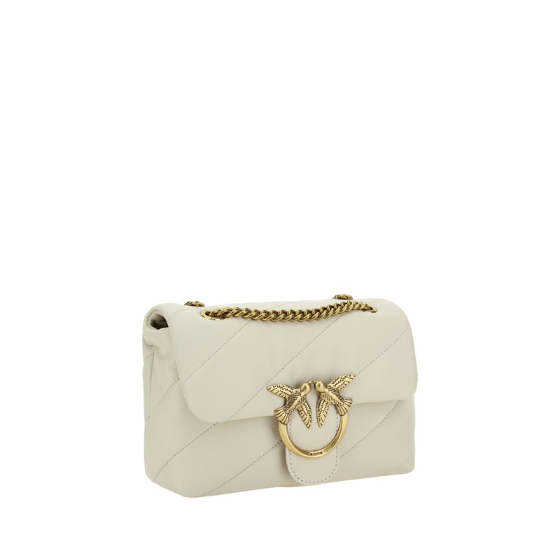 White calf leather bos taurus shoulder bag-null