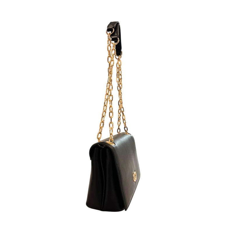 Black pu women crossbody bag-null