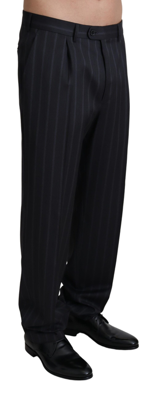 Gray wool blend formal trousers pants-null