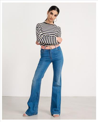 Trouser jean flared leg