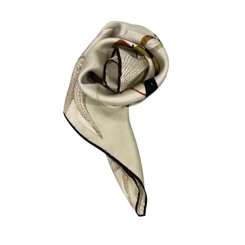 Beige silk women scarf-null