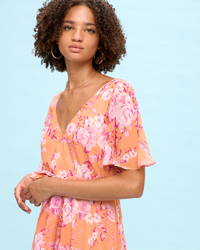 Midi dress chiffon printed image number null