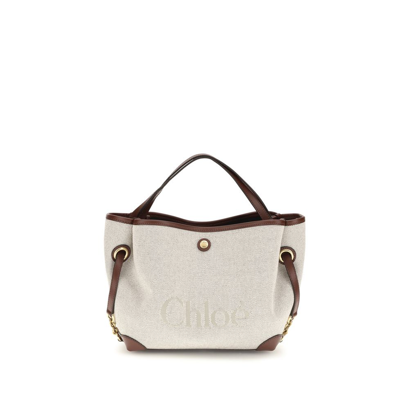 Beige fabric handbag-null