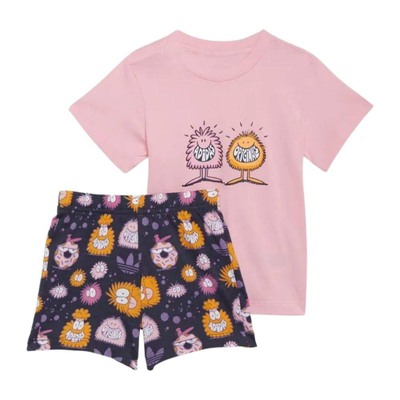 Adidas short tee set, True Pink, medium