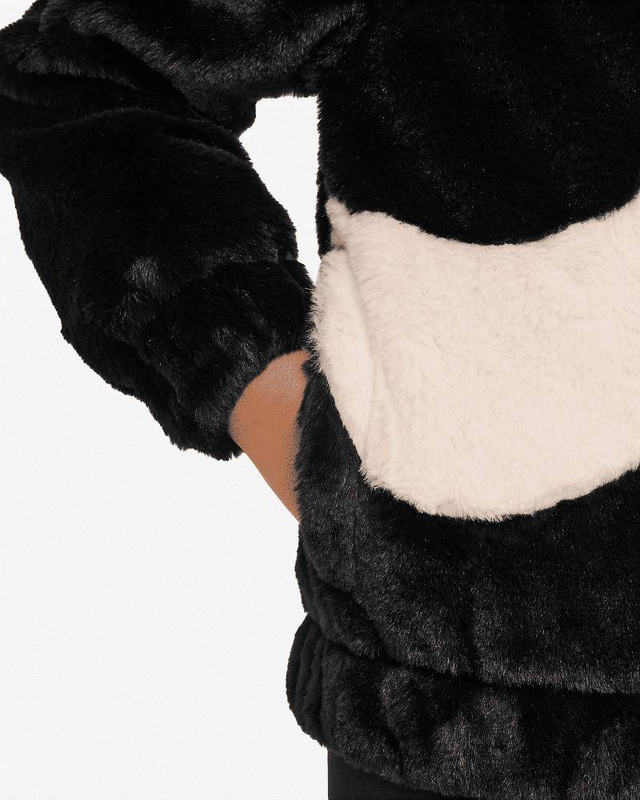 Nike big swoosh faux fur girls jacket-null