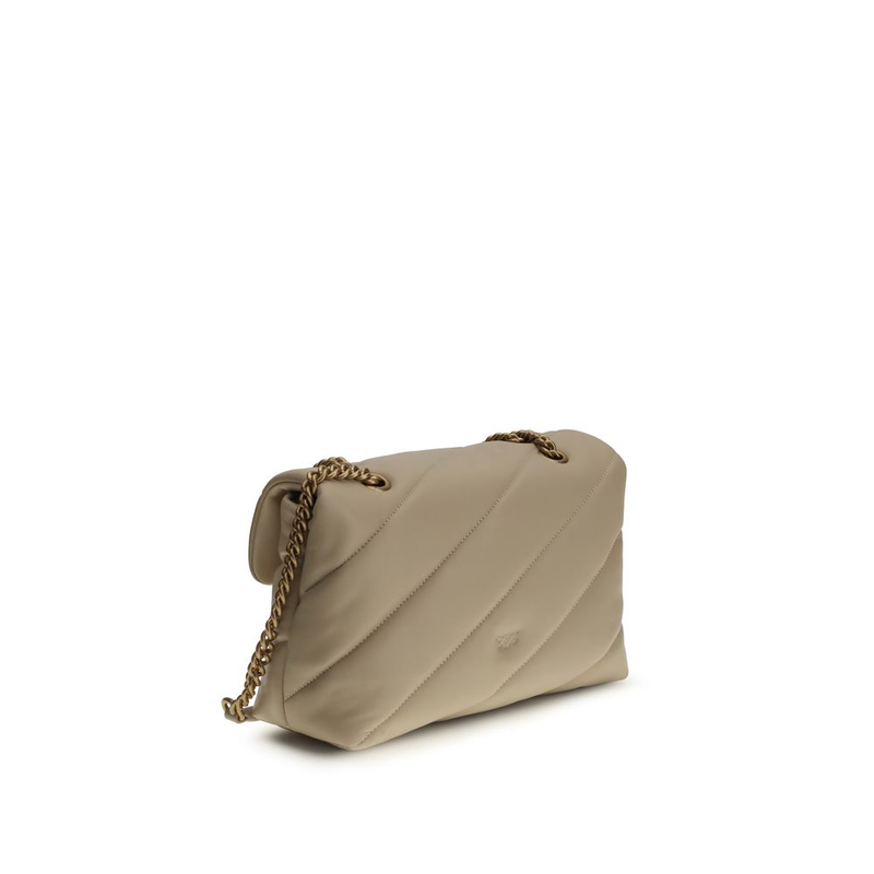 Beige calf leather bos taurus shoulder bag-null
