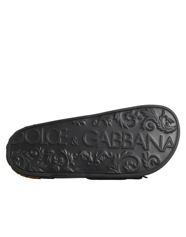 Black devotion matelass&eacute; leather slides shoes-null
