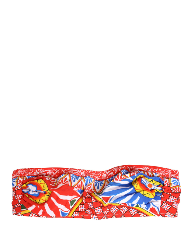 Multicolor carretto bandeau swimsuit top swimwear-null