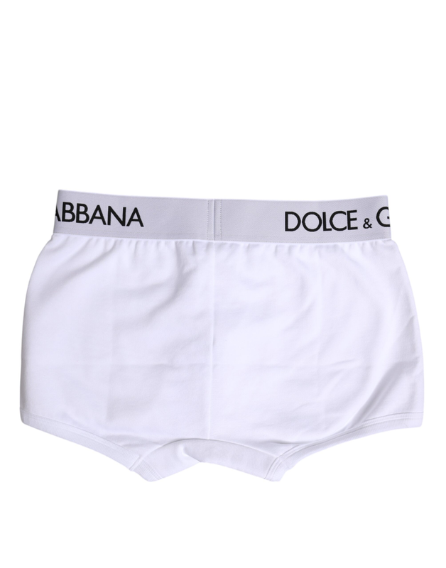 White cotton stretch regular boxer underwear-null