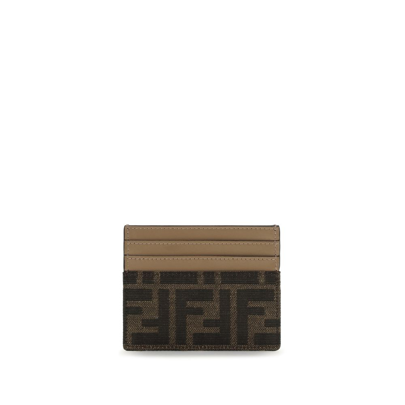 Brown polyester wallet-null