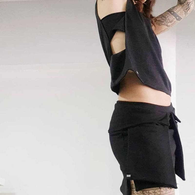 Product image: Mini skirt with pockets/cyberpunk black skirt/futuristic mini skirt-null