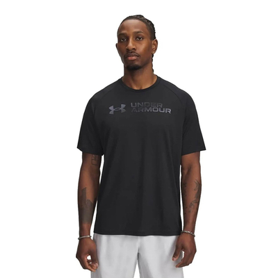 Under armour men tech reflective short sleeves  t-shirt, Black, medium