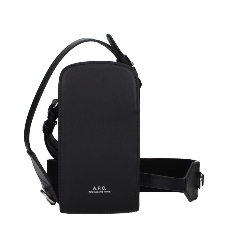 Black leather crossbody bag-null