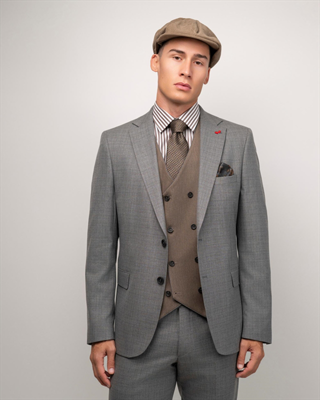 Dezign 3piece slim fit suit in patterned-null