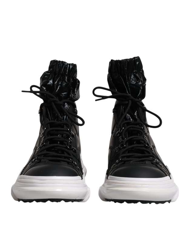 Black nylon galileo high top sneakers shoes-null