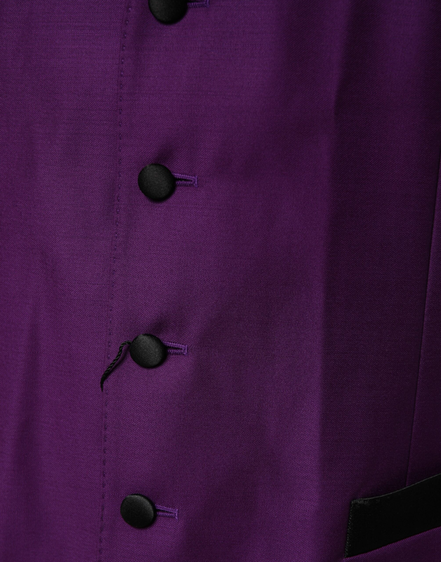 Purple wool dress formal waistcoat vest-null