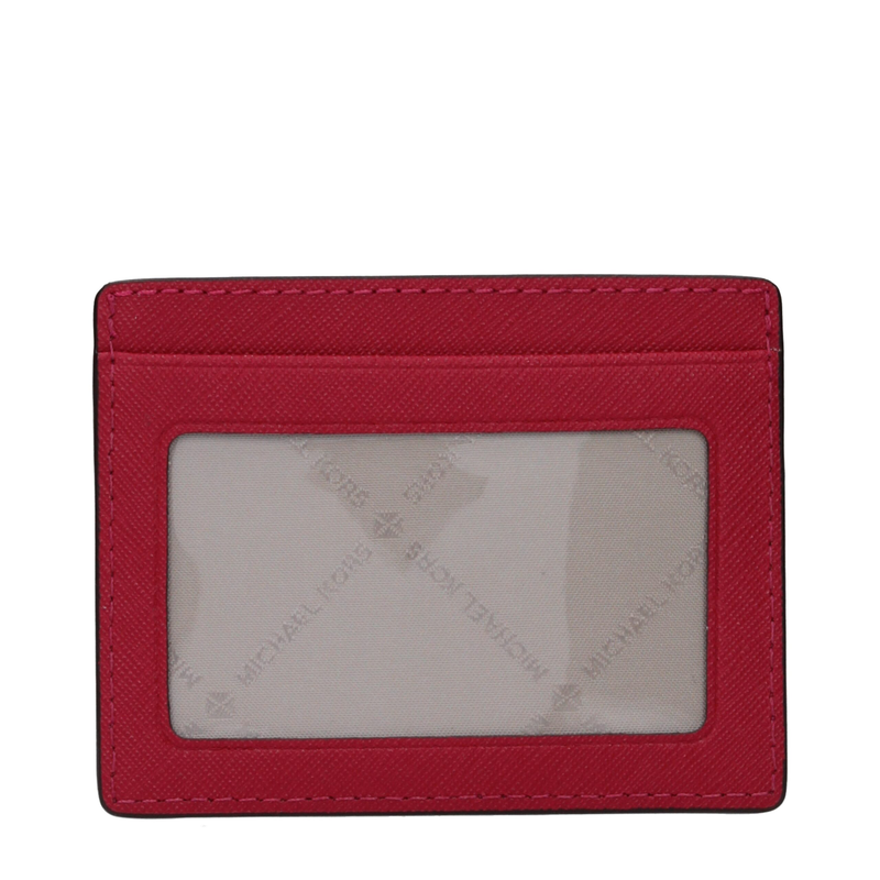 Red leather cardholder-null