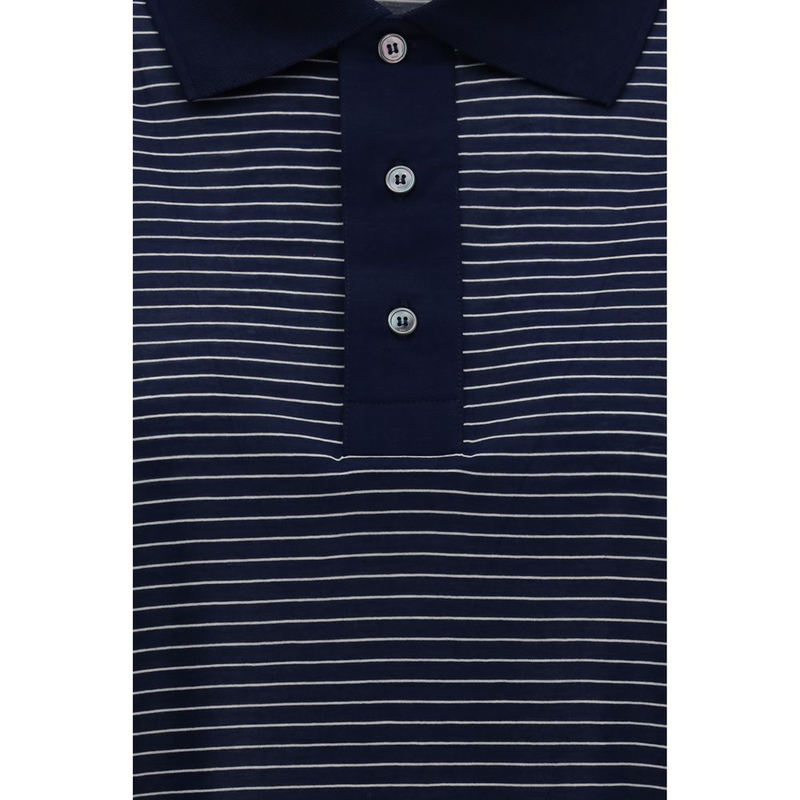 Blue cotton polo shirt-null