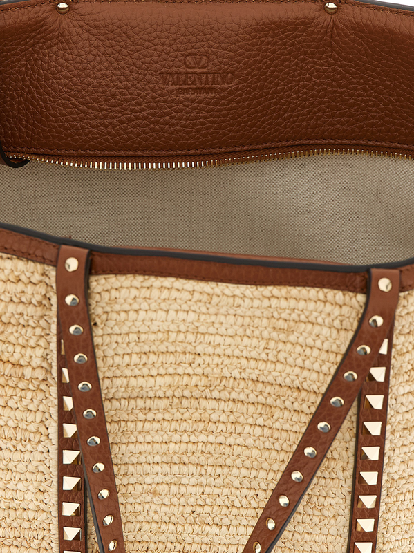 Beige straw tote bag-null