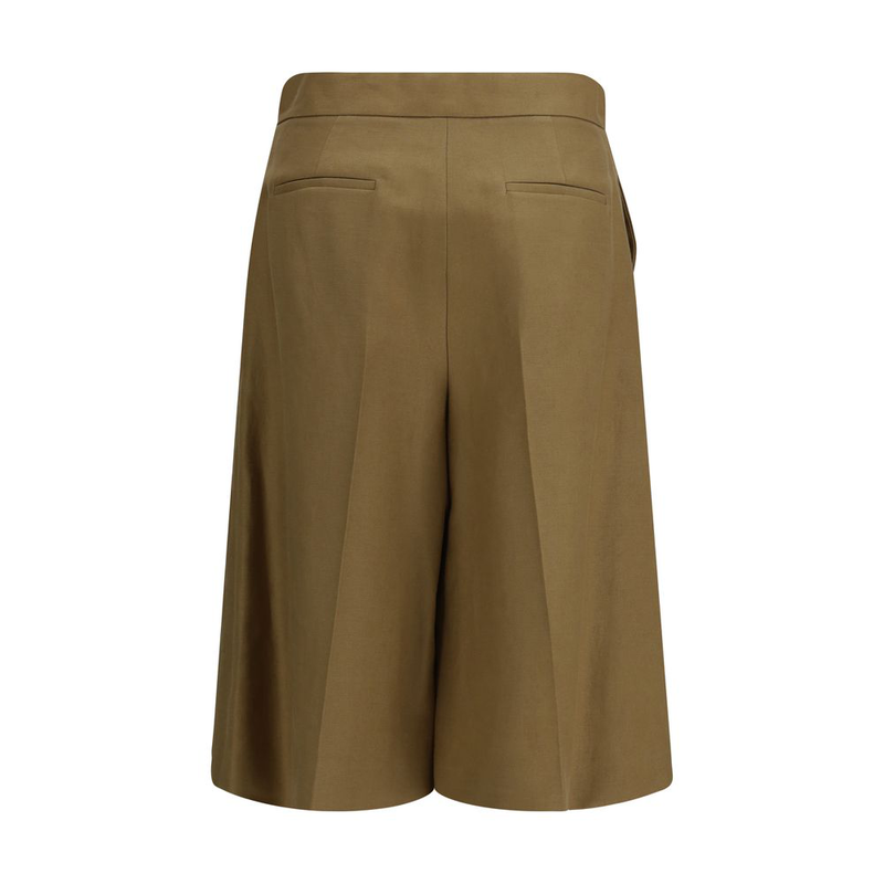 Bicolor linen bermuda shorts-null