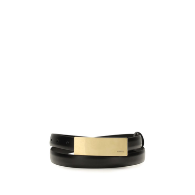 Black calf leather bos taurus regular belt, Black, medium