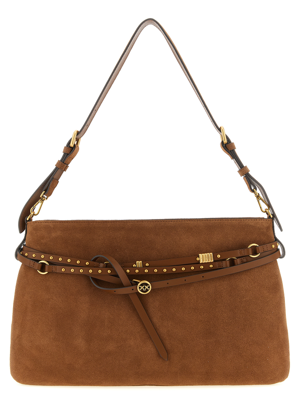Brown cowhide shoulder bag-null