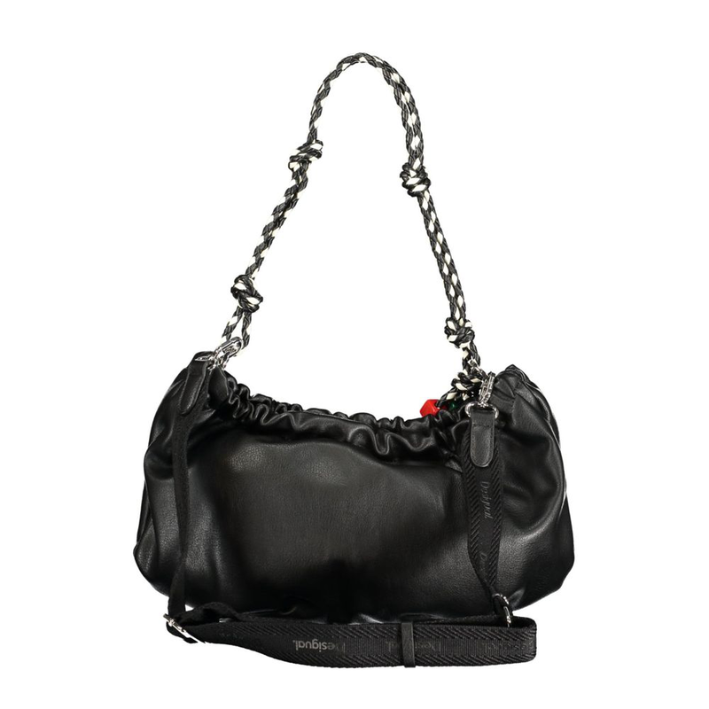 Black polyurethane women handbag-null