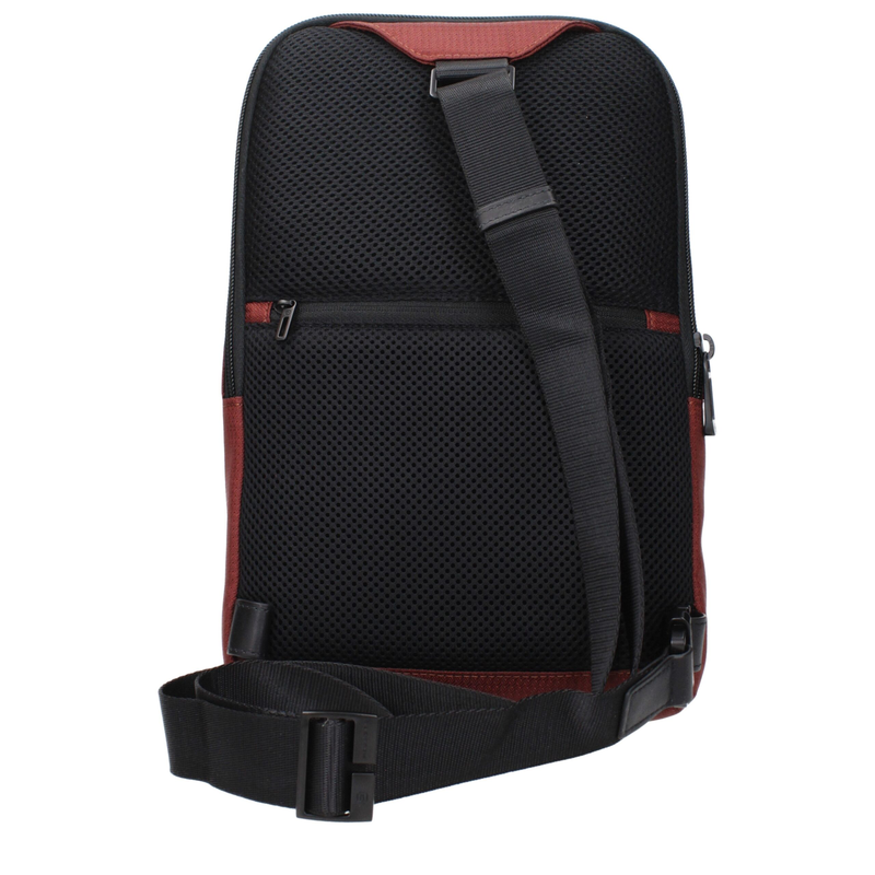 Red fabric crossbody bag-null