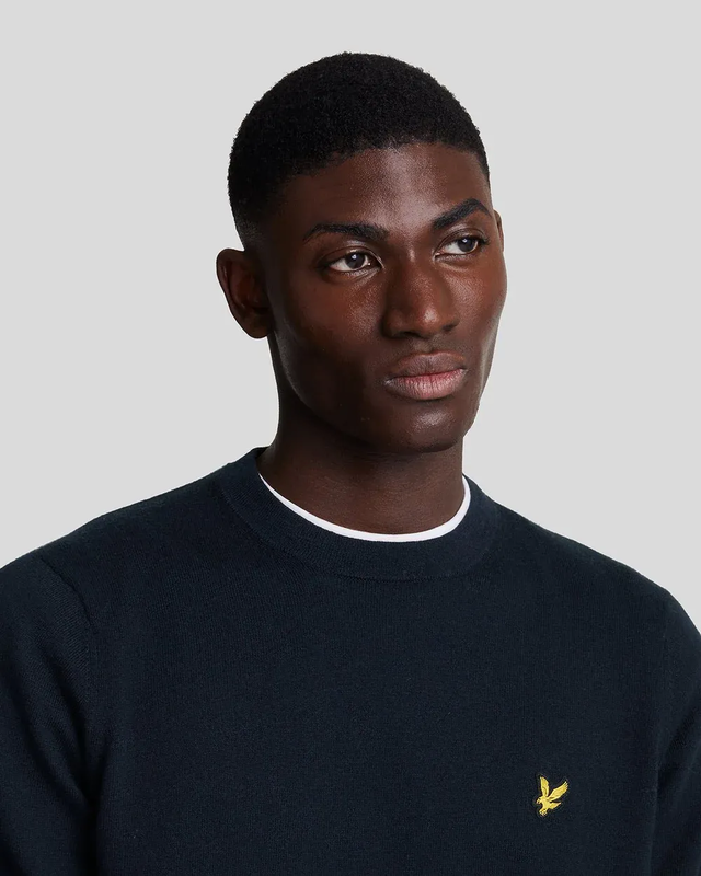 Cotton merino crew neck jumper z271 dark navy image number null
