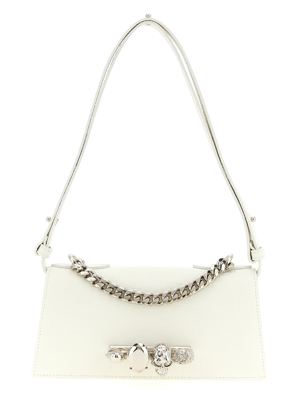 White calfskin shoulder bag-null